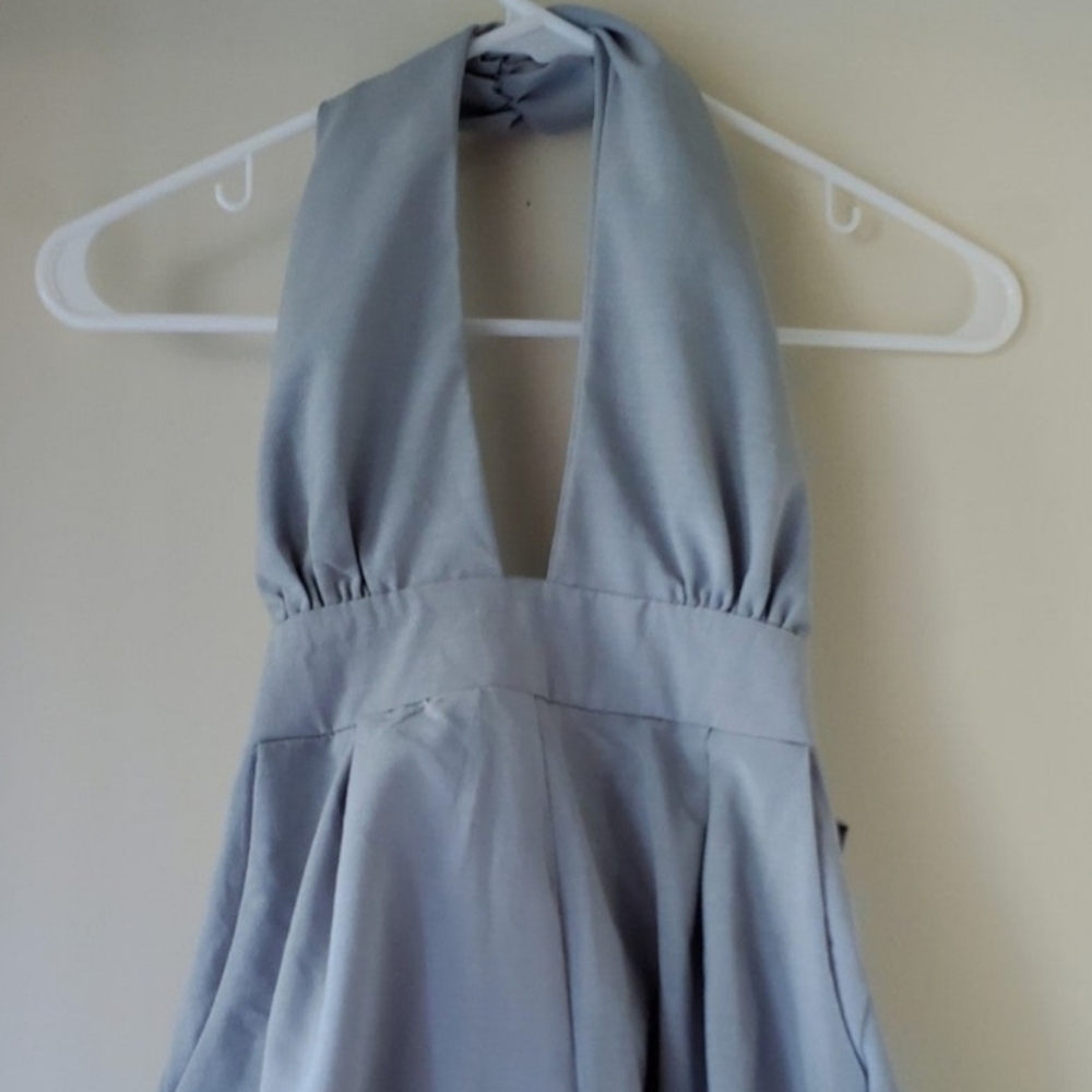 Choies Sky Blue Textured Fabric